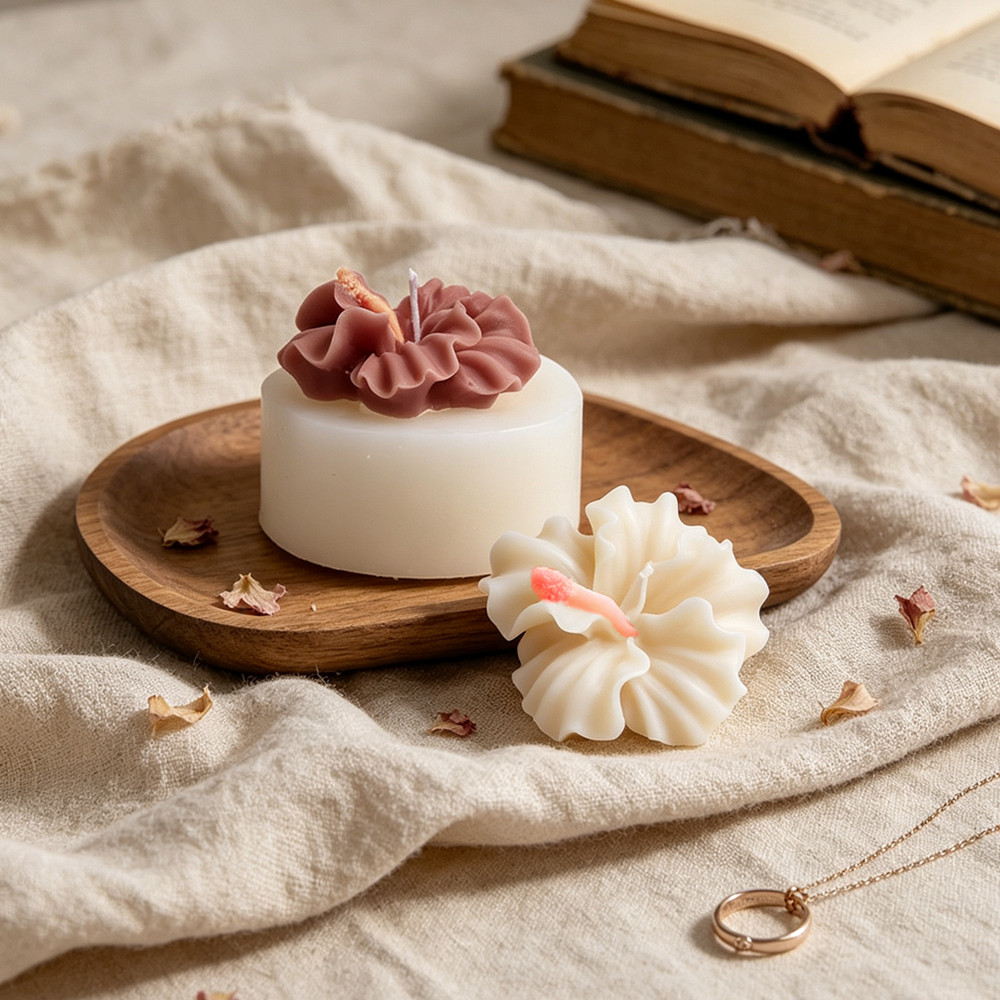 2個入りハイビスカスフラワーキャンドルモールド、ポリマークレ - Soap Making Kit Amazon のレビューと価格